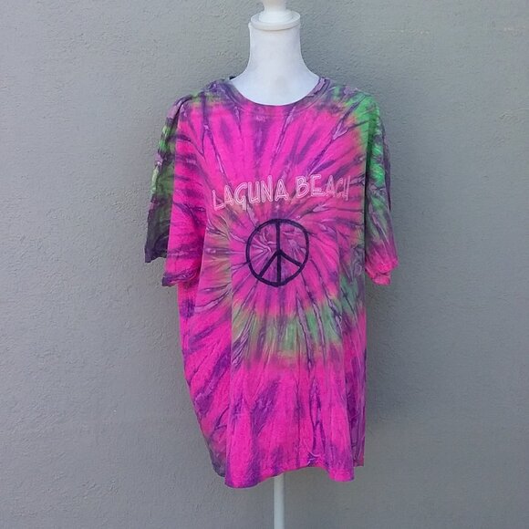 Laguna Beach (California) Tee Shirt Tie-Dye S/S Pink Cabo Cotton   XL - Picture 7 of 7